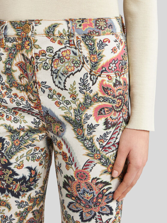 Shop Etro Jeans With Paisley Print In Beige