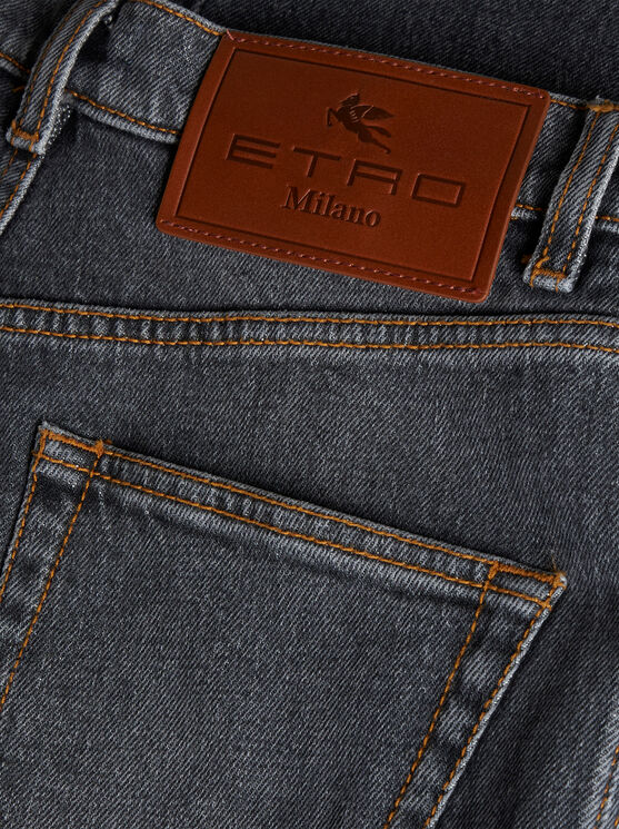 Shop Etro Flared Jeans With Pegaso Buttons In Grey