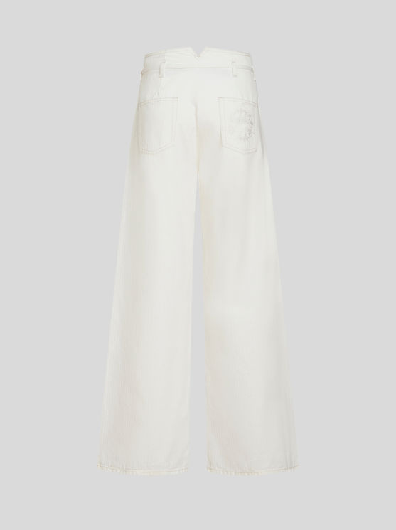 Shop Etro Culotte Jeans With Belt In White