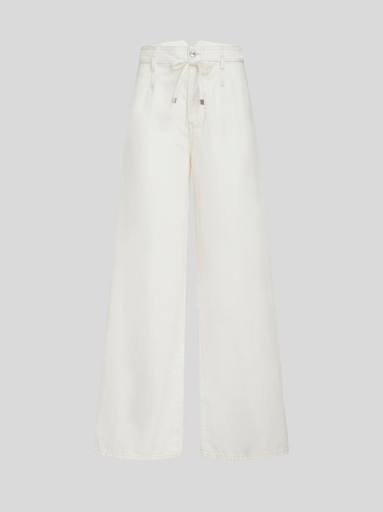 Shop Etro Culotte Jeans With Belt In White