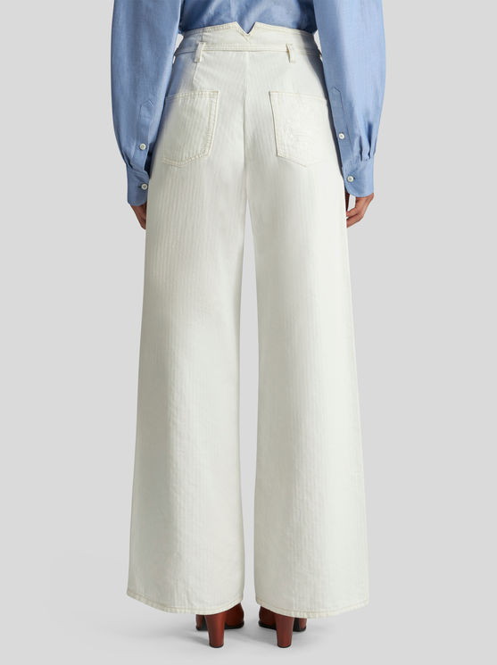 Shop Etro Culotte Jeans With Belt In White