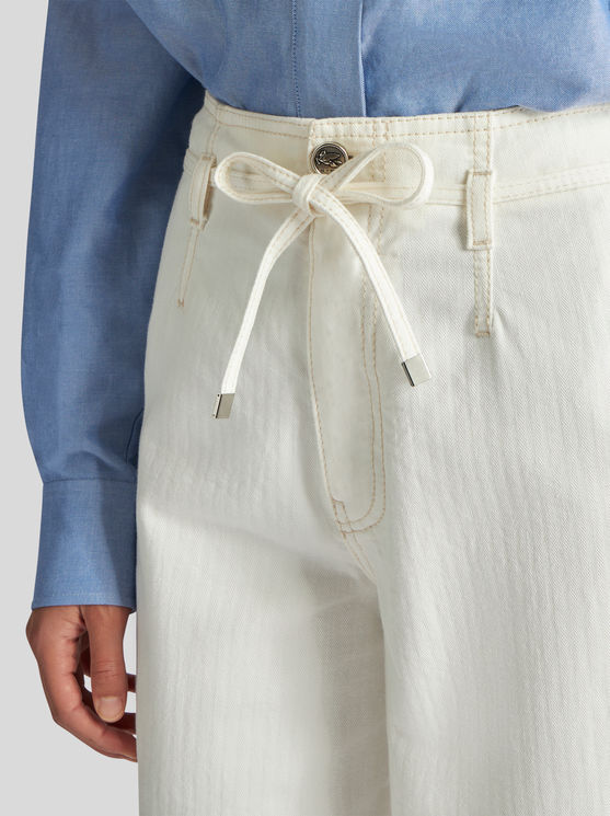 Shop Etro Culotte Jeans With Belt In White