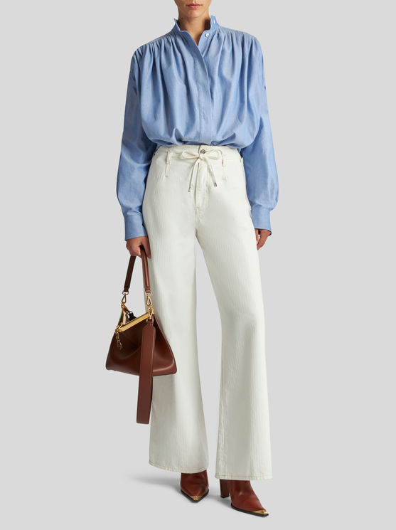 Shop Etro Culotte Jeans With Belt In White