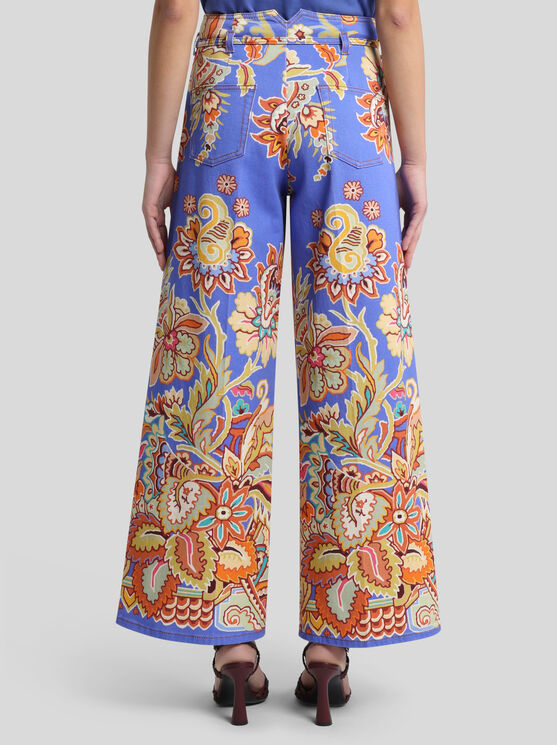 Etro Printed Belted Trousers