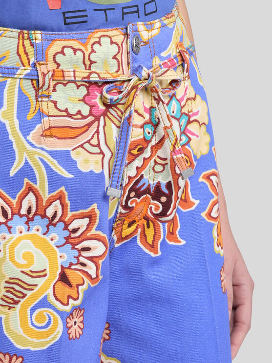 Etro Printed Belted Trousers
