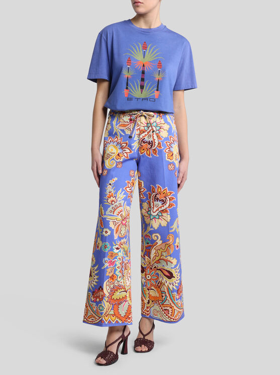 Etro Printed Belted Trousers