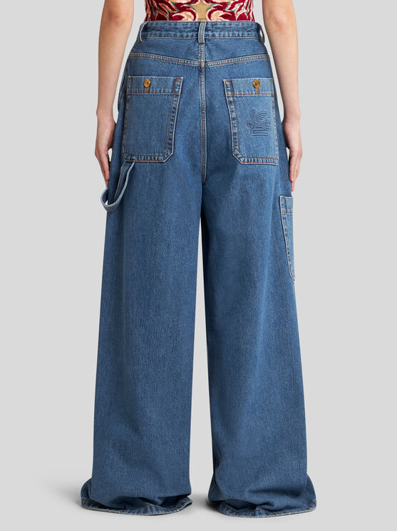 Shop Etro Wide-leg Denim Jeans In Light Blue