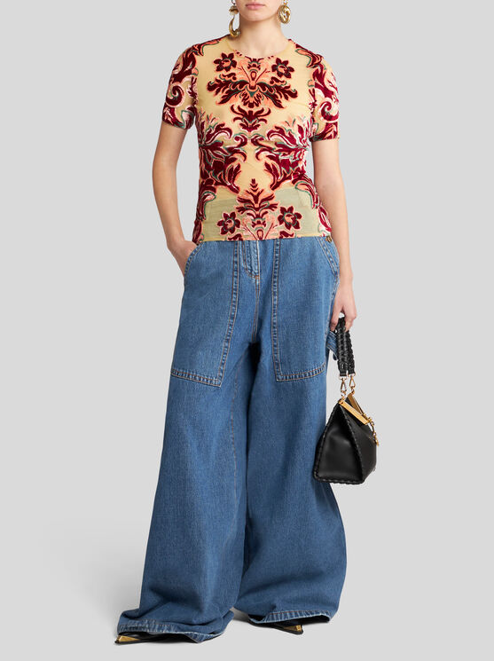 Shop Etro Wide-leg Denim Jeans In Light Blue