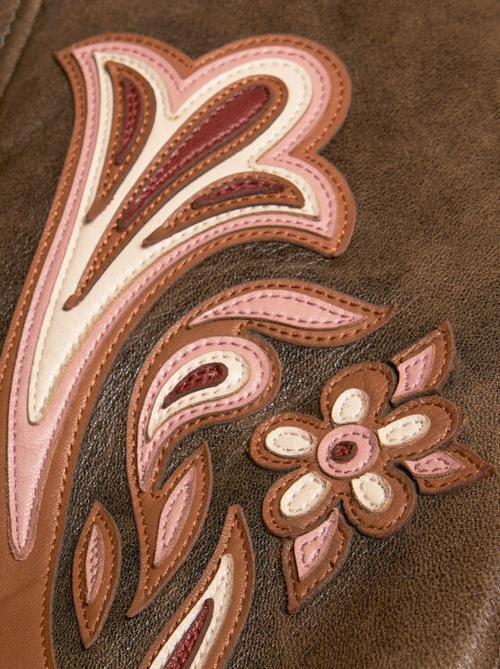 Etro Leather Blazer In Braun