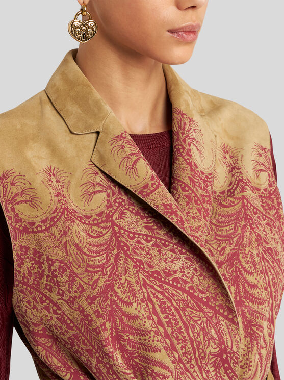 Etro Paisley-print Suede Waistcoat In Multi
