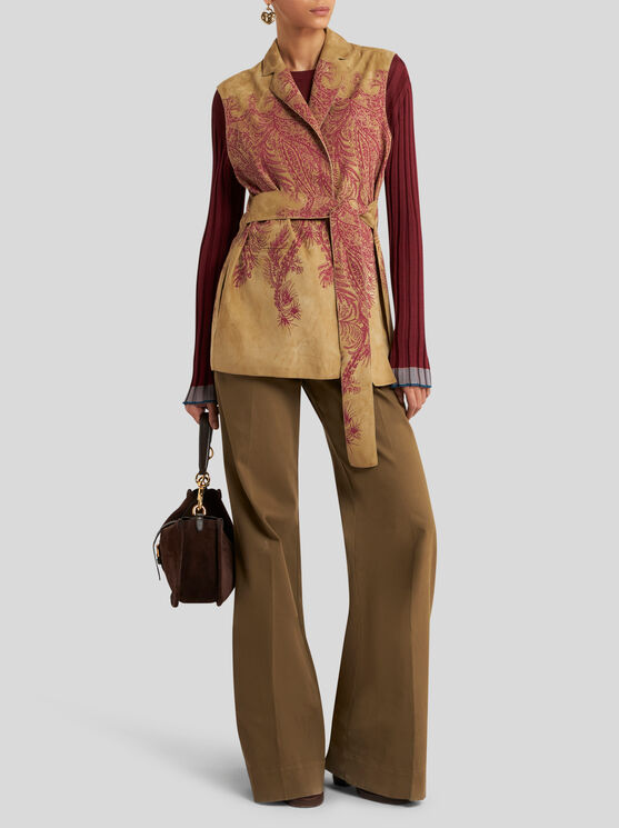 Etro Paisley-print Suede Waistcoat In Multi