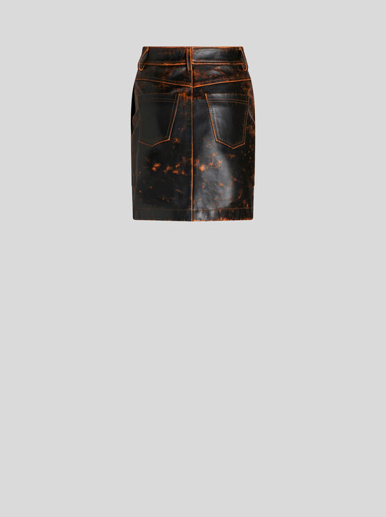 Shop Etro Leather Mini Skirt In Black