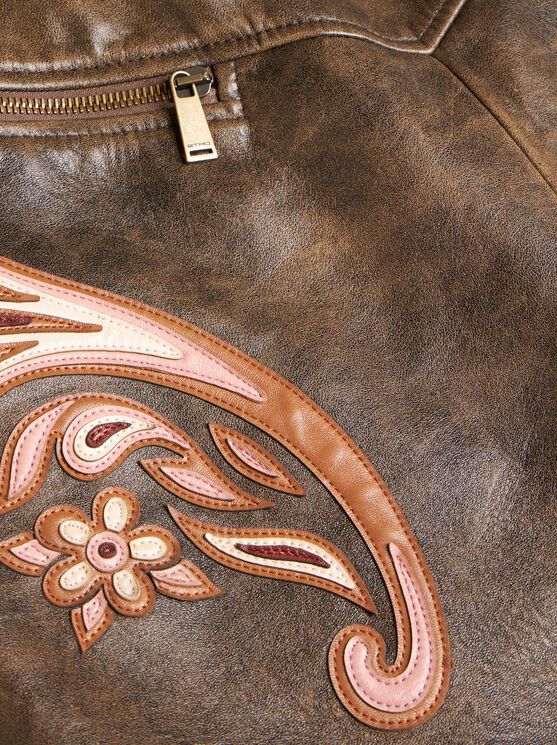 Etro Leather Skirt In Braun
