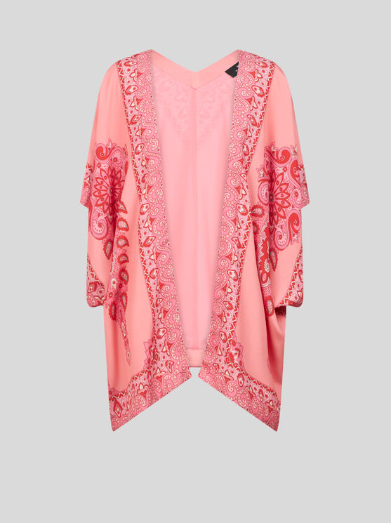 Shop Etro Kesa Robe With Tonal Placed Prints In Rosa
