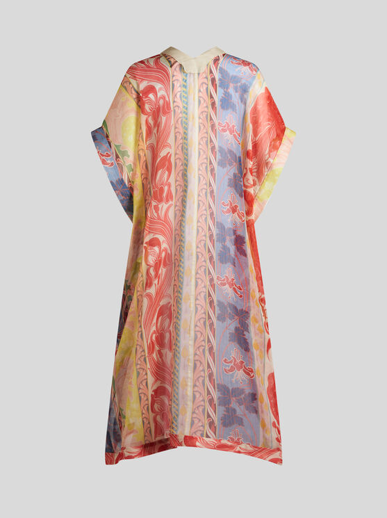 Shop Etro Kaftan With  Summer Print In White