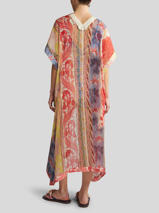 Shop Etro Kaftan With  Summer Print In White