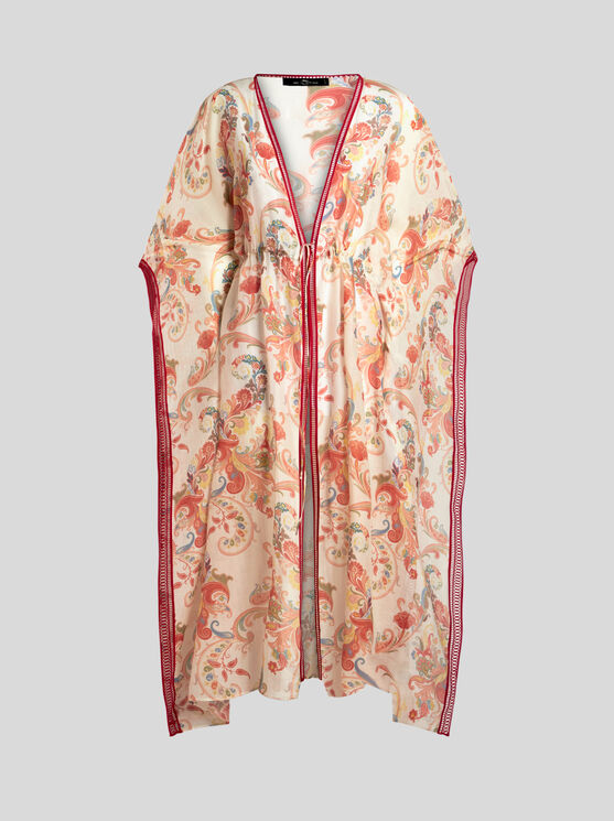 Shop Etro Paisley Silk And Cotton Kaftan In White