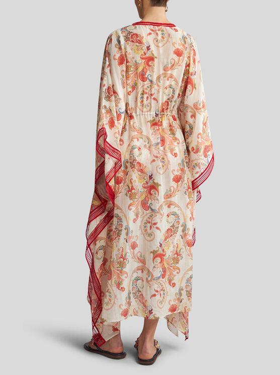 Shop Etro Paisley Silk And Cotton Kaftan In White