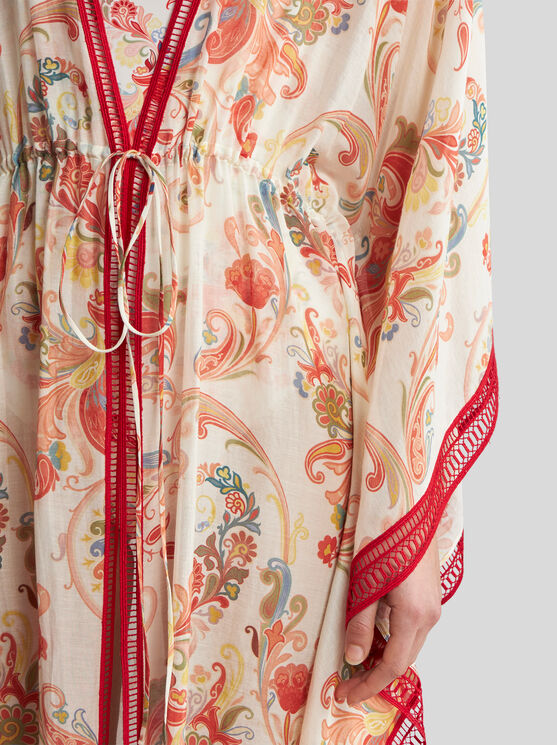 Shop Etro Paisley Silk And Cotton Kaftan In White