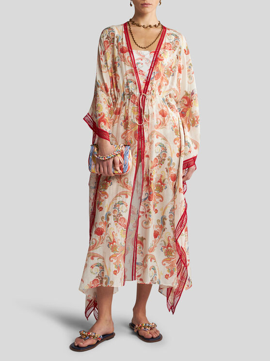 Shop Etro Paisley Silk And Cotton Kaftan In White