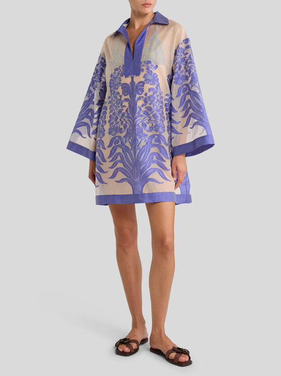 Etro , Fil Coupé Jacquard Wrap, Woman, Blue, Size S In Blue