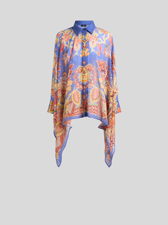 Etro Floral-print Poncho Shirt
