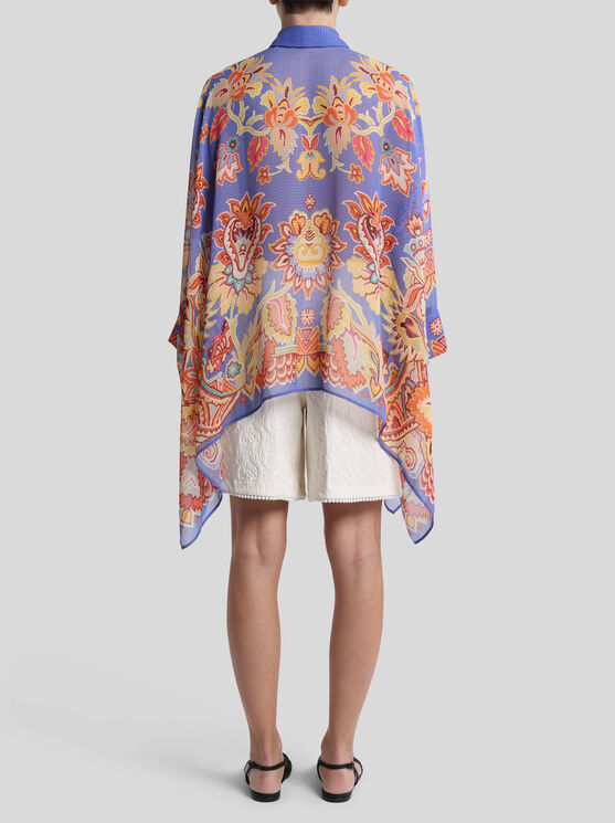 Etro Floral-print Poncho Shirt