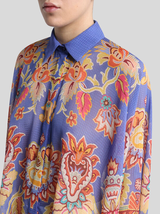 Etro Floral-print Poncho Shirt