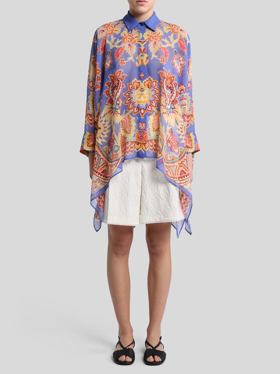 Etro Floral-print Poncho Shirt
