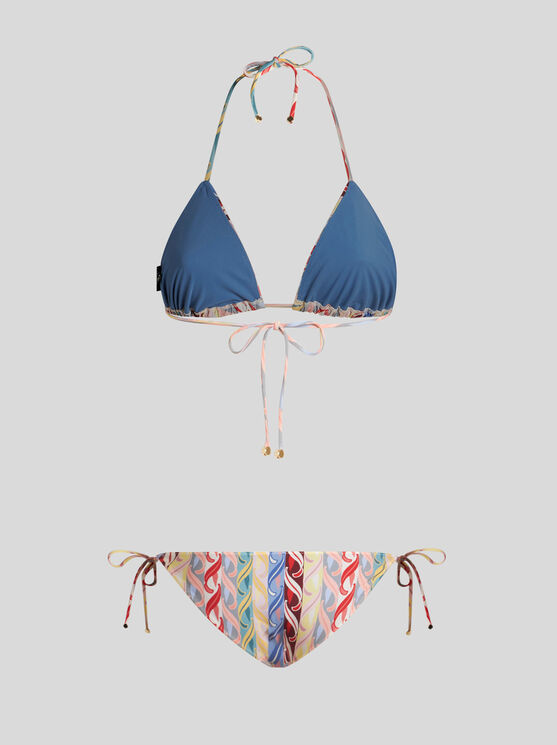 Shop Etro Bikini With Striped Print In White