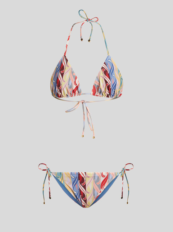 Shop Etro Bikini With Striped Print In White