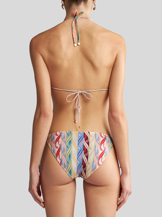 Shop Etro Bikini With Striped Print In White