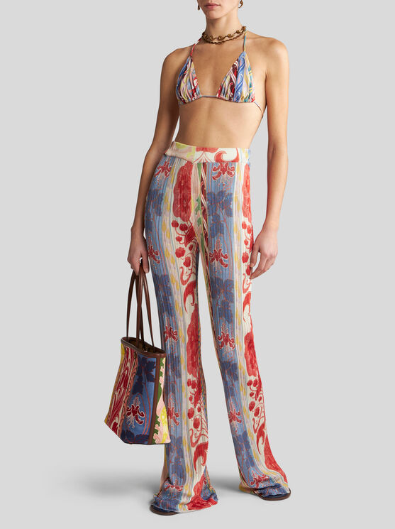 Shop Etro Bikini With Striped Print In White