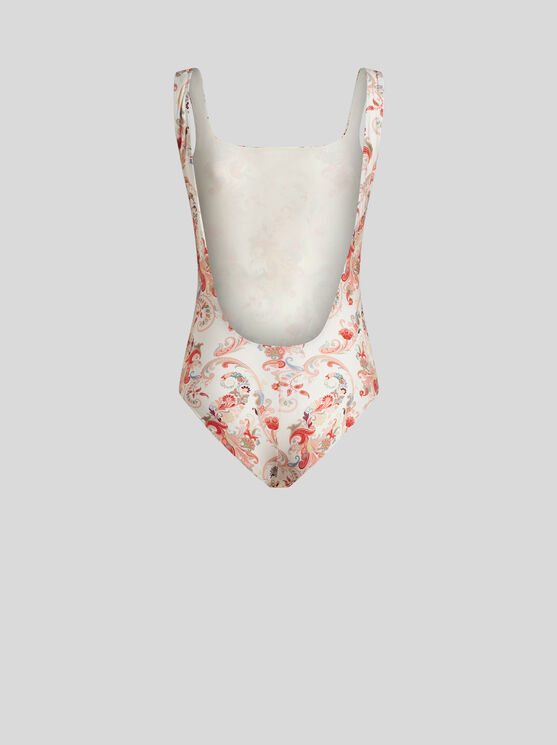 Shop Etro Paisley One-piece Swimsuit In White