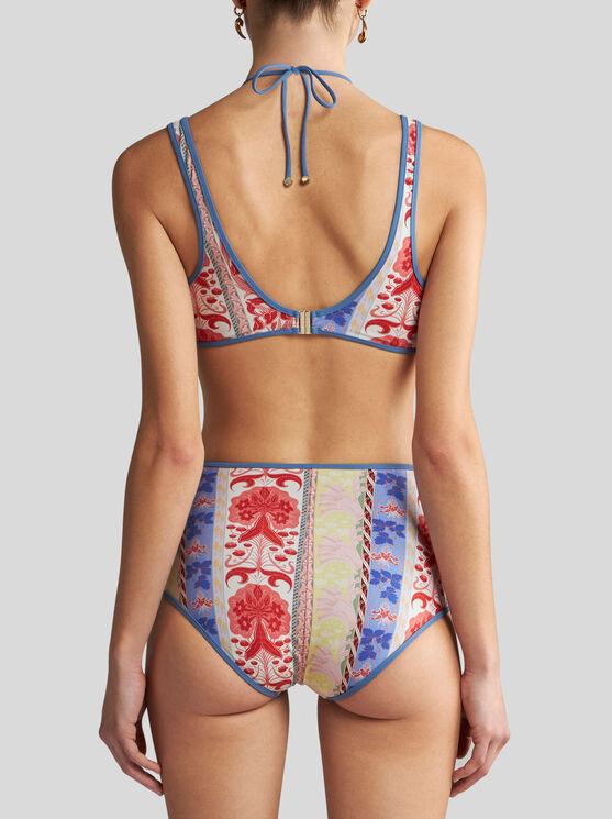 Shop Etro Bikini With  Summer Print In White