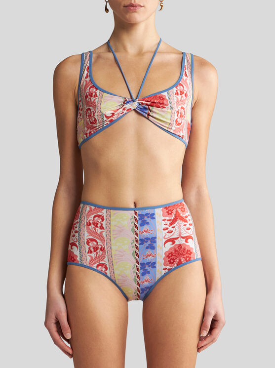 Shop Etro Bikini With  Summer Print In White