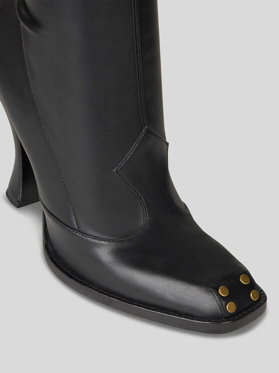 Etro 105mm High Sculpted-heel Studded Boots In Black