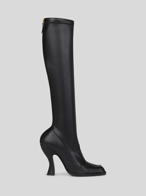 Etro 105mm High Sculpted-heel Studded Boots In Black