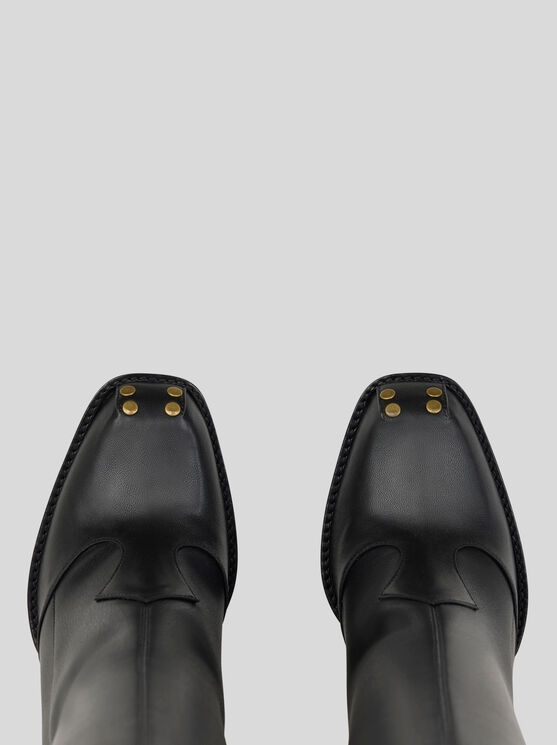 Etro 105mm High Sculpted-heel Studded Boots In Black