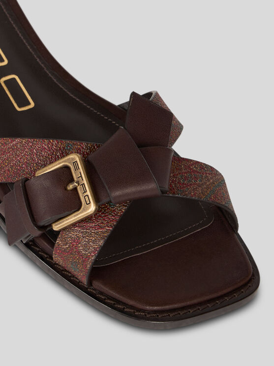 ETRO , PAISLEY SLIDES, WOMAN, BROWN, SIZE 39