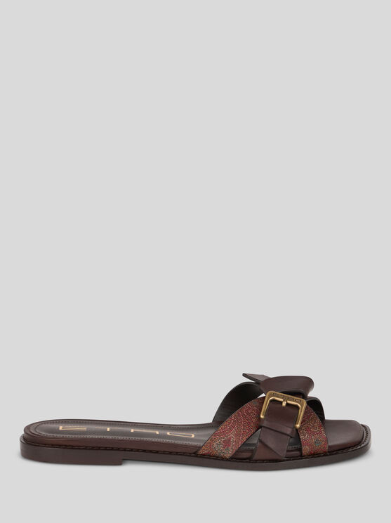 Shop Etro , Paisley Slides, Woman, Brown, Size 39 In Braun