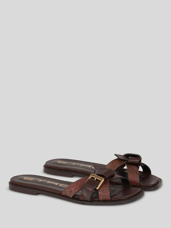 Shop Etro , Paisley Slides, Woman, Brown, Size 39 In Braun