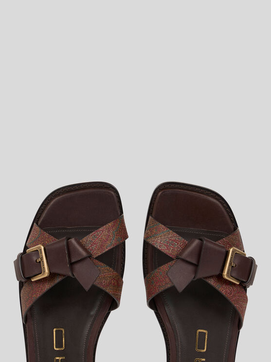 Shop Etro , Paisley Slides, Woman, Brown, Size 39 In Braun