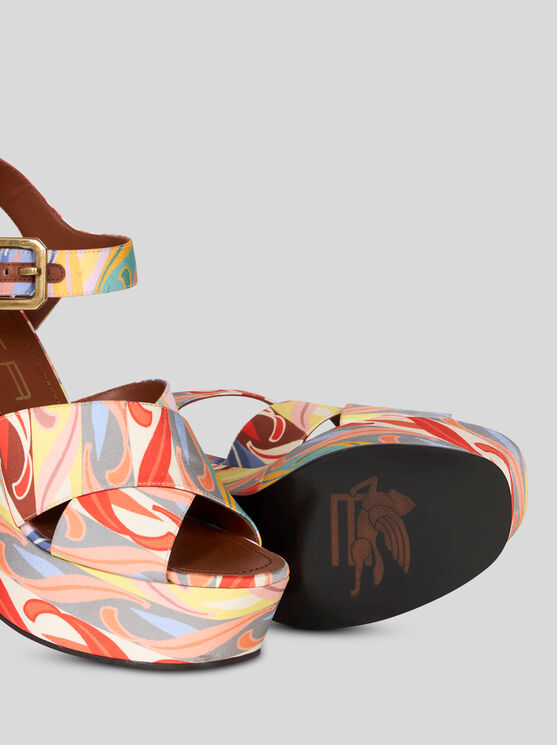 Shop Etro Summer Platform Sandals In White