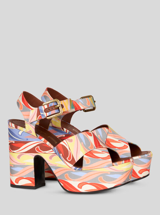 Shop Etro Summer Platform Sandals In White