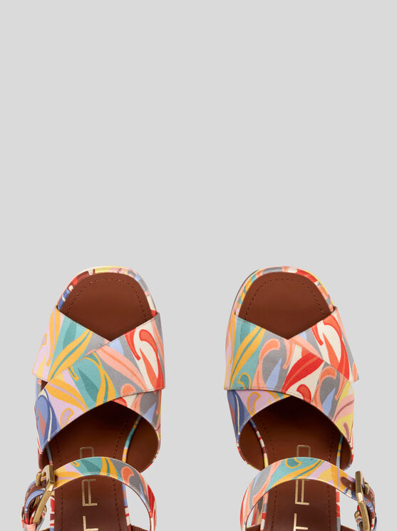 Shop Etro Summer Platform Sandals In White