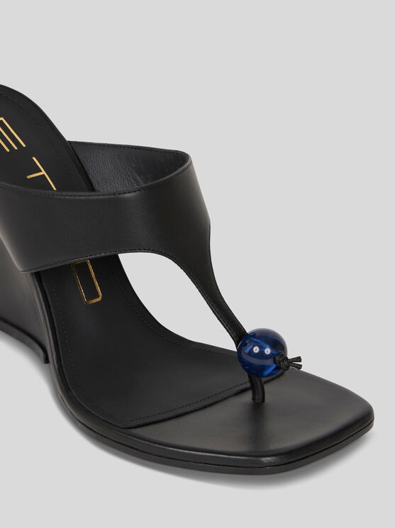 Etro Thong Sandals With Wedge In Black
