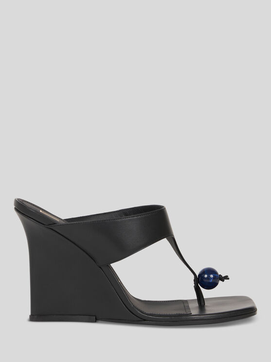 Etro Thong Sandals With Wedge In Black