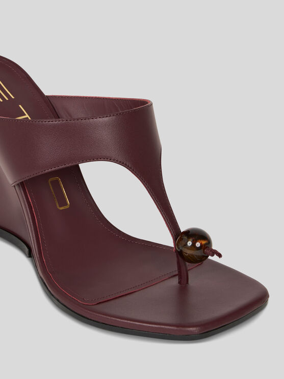 Etro Zehenstegsandale Mit Keilabsatz In Bordeaux