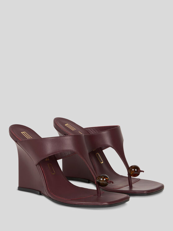 Etro Zehenstegsandale Mit Keilabsatz In Bordeaux